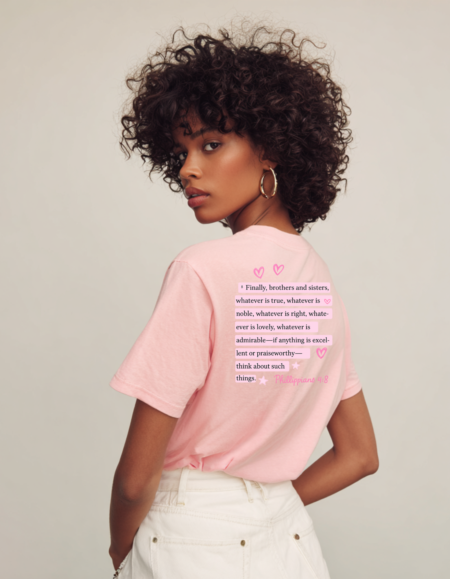 Philippians 4:8 Embroidered  Tee