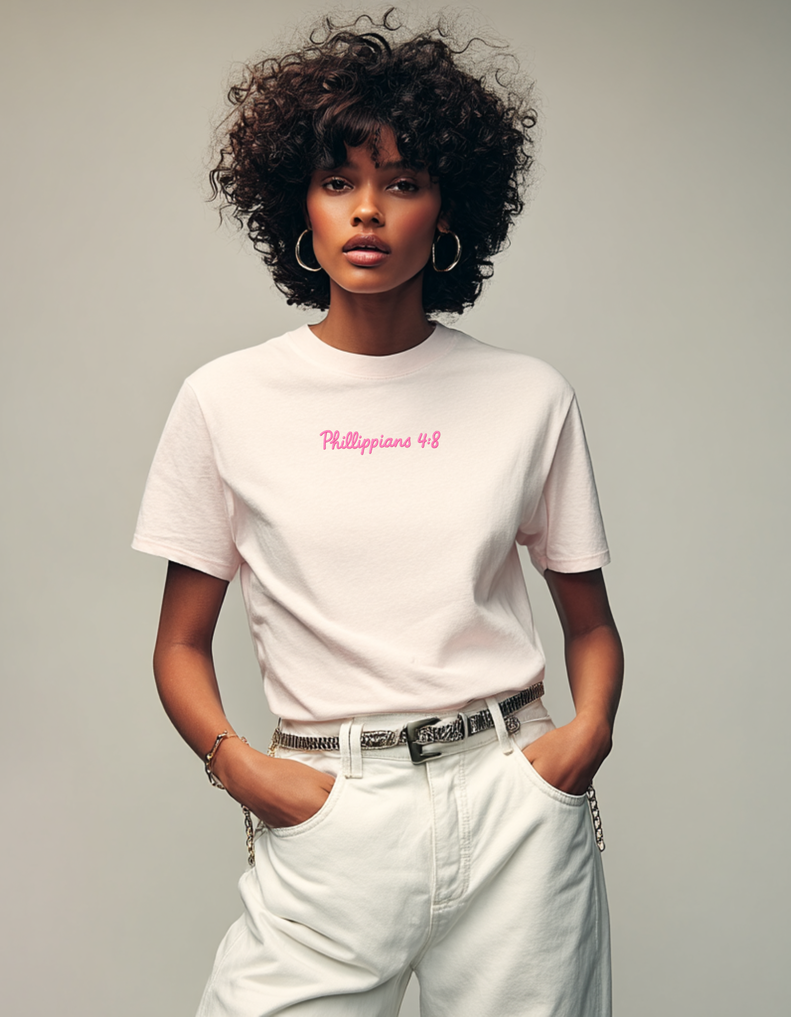 Philippians 4:8 Embroidered  Tee