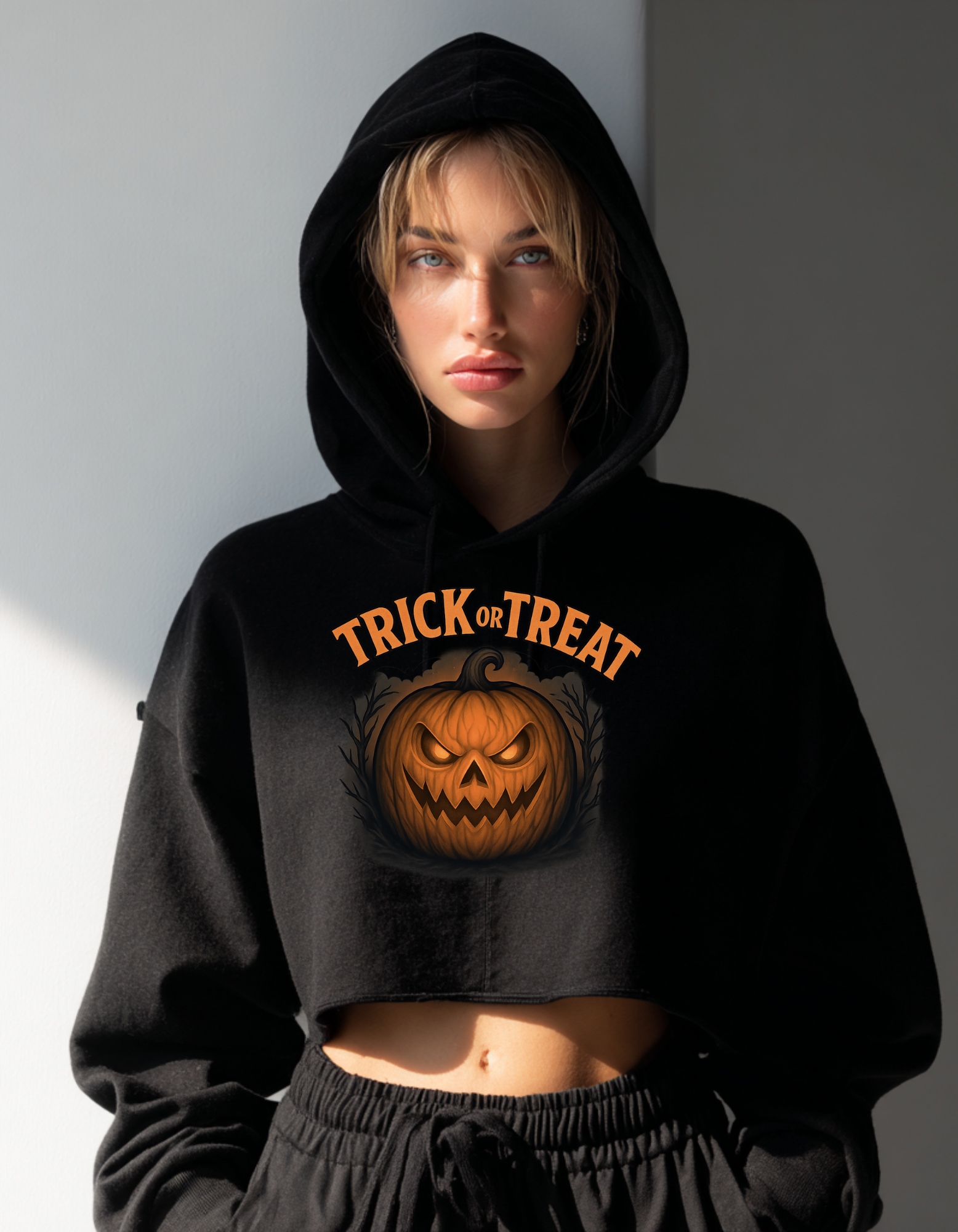 Trick or Treat Cropped Hoodie
